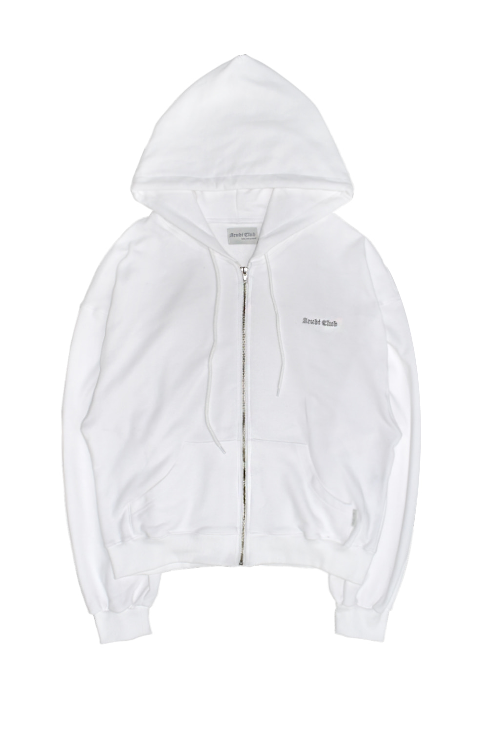 [ACUBI CLUB] Logo loose hoodie zip-up (white)