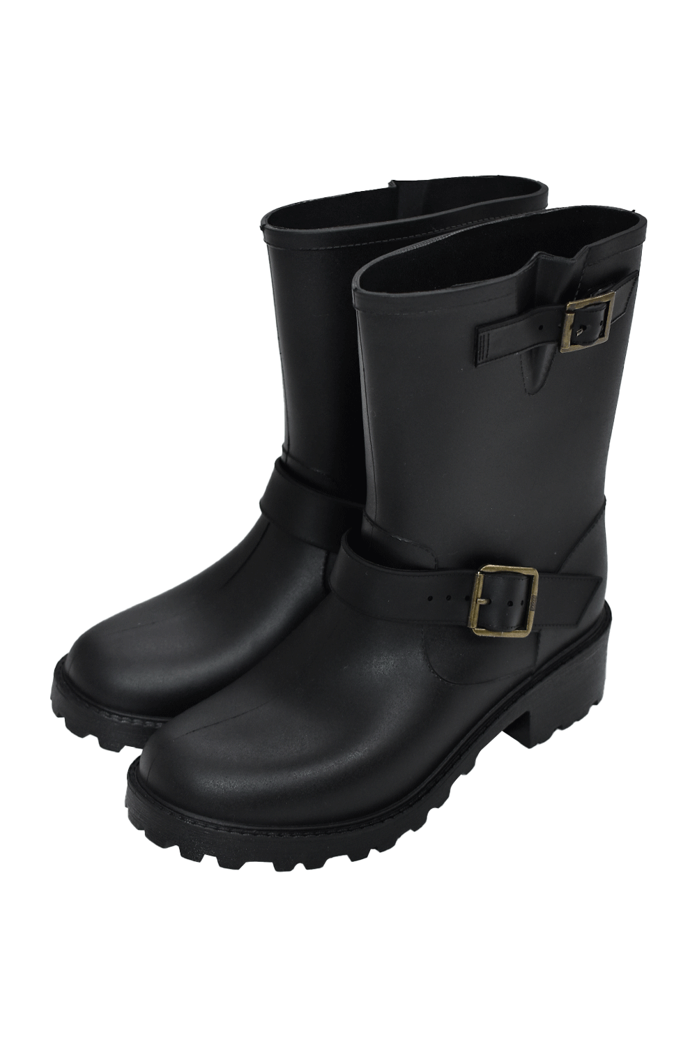 rubber buckle rain boots (2colors)