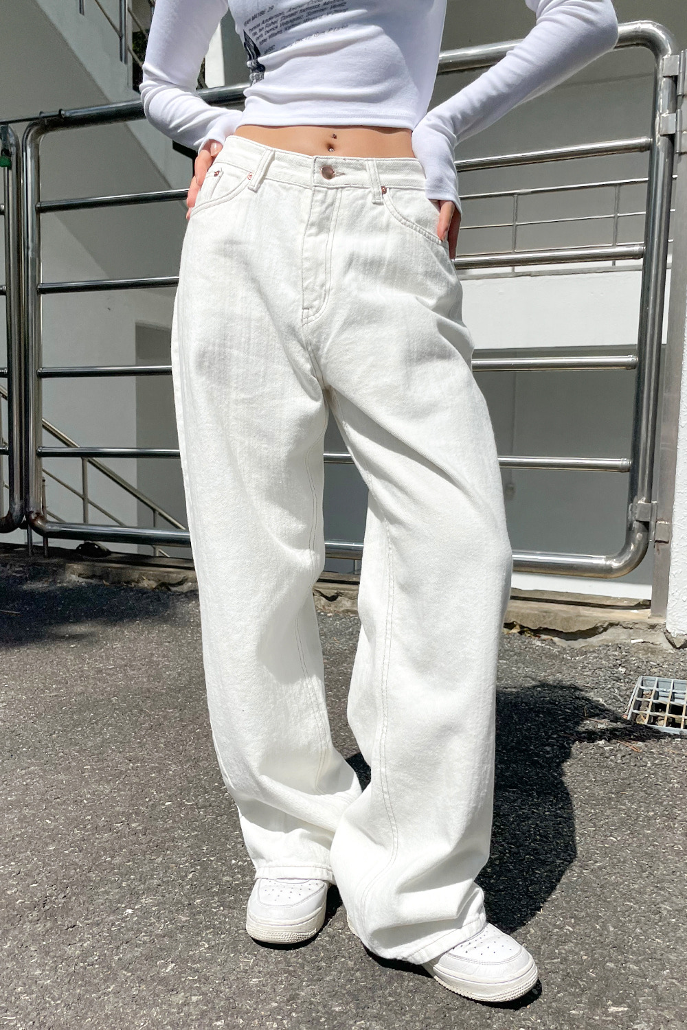 back cotton wide pants (2colors)