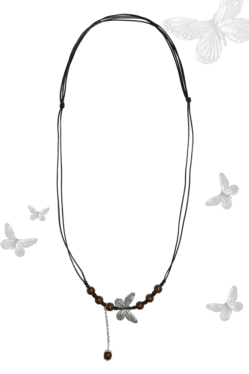 wood butterfly necklace