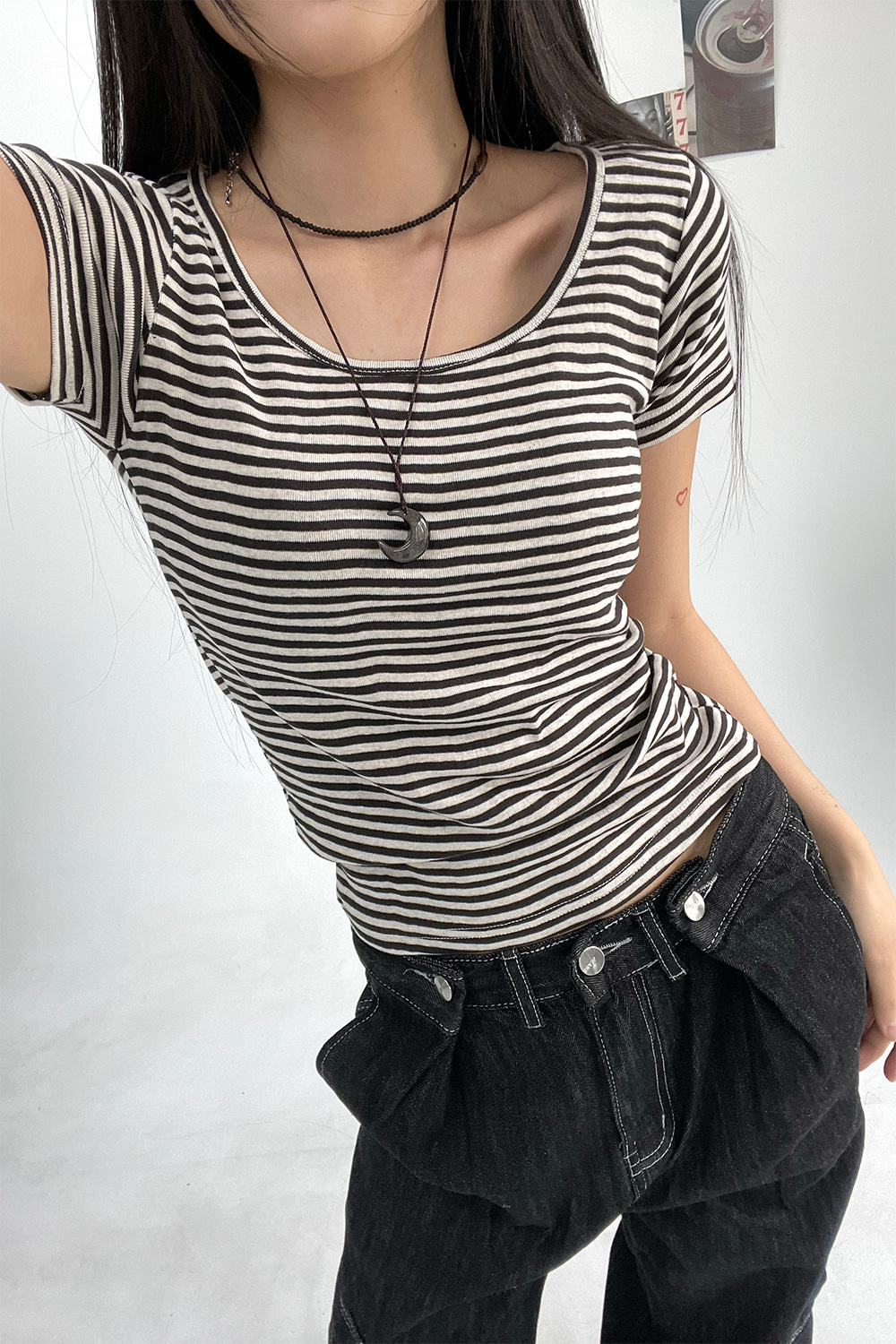 mulberry basic stripe tee (3colors)