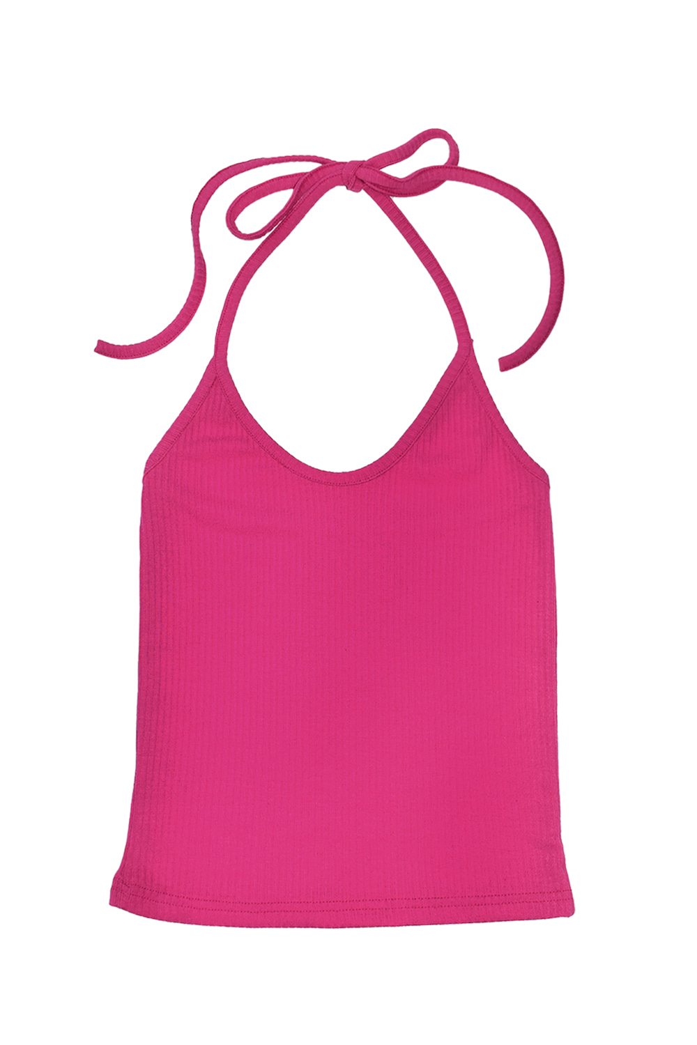 [ACUBI CLUB] string mini halter top (hot pink)
