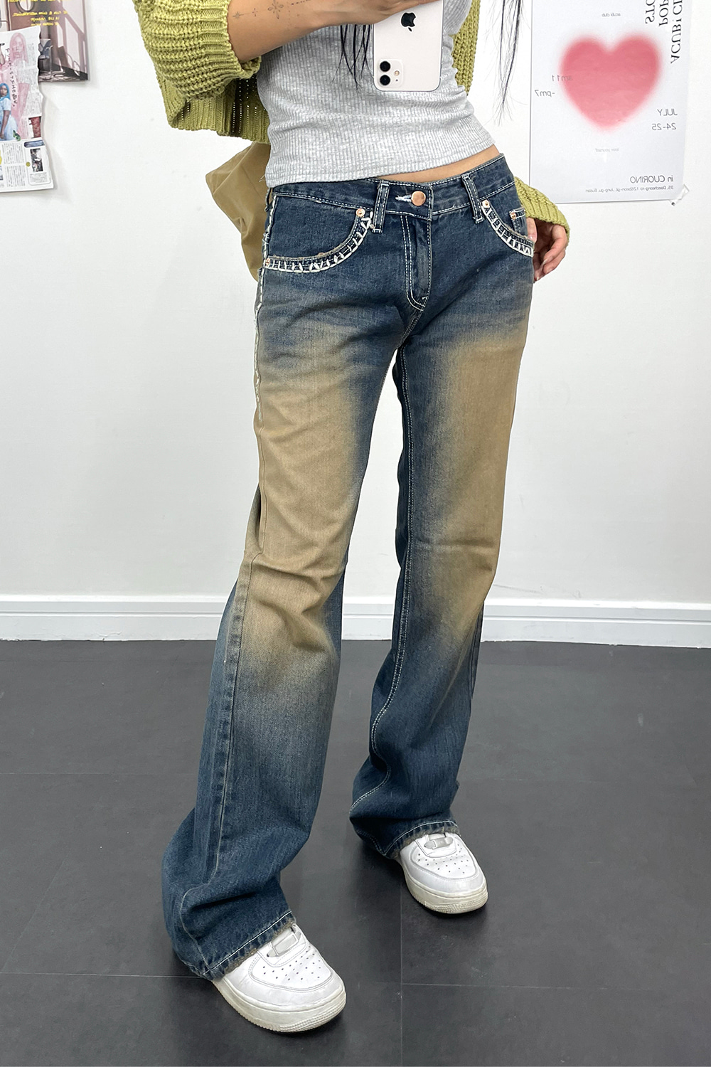 vintage lowrise denim pants