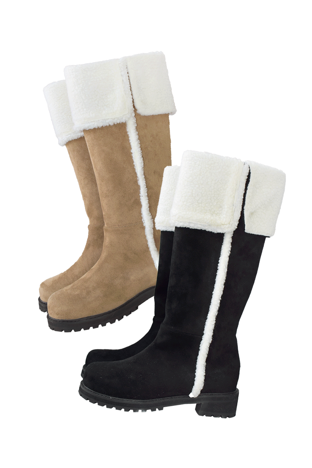 suede fur point boots (2colors)