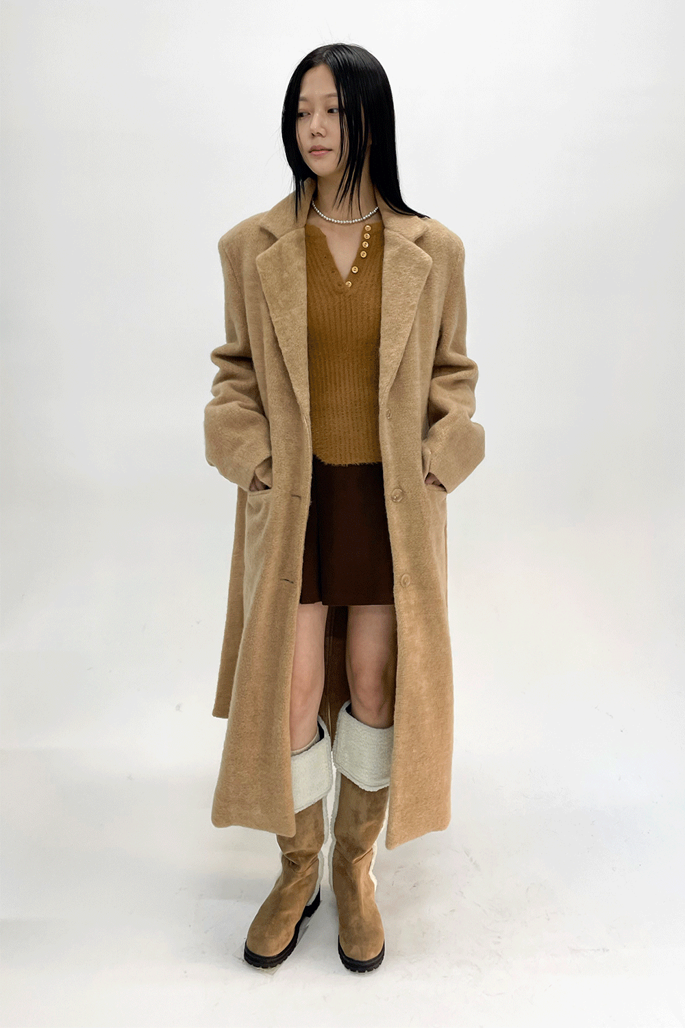 simple soft long coat (2colors)