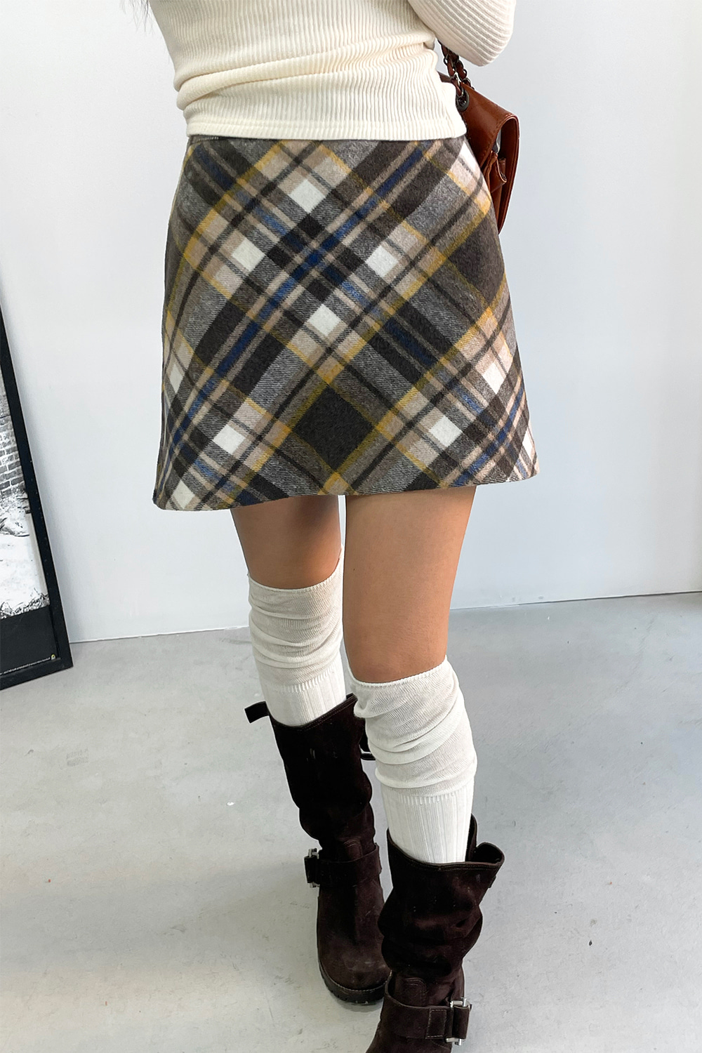 ronyi check mini skirts (2colors)