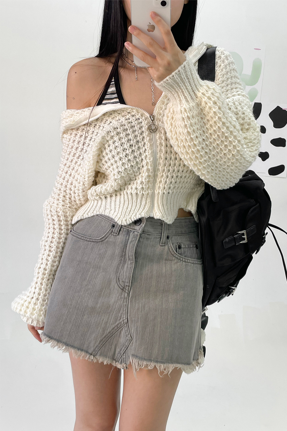 croiffle hood zip-up knit (4colors)